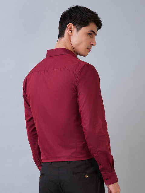 Park Avenue Maroon Formal Shirt 