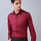 Park Avenue Men Maroon Solid Slim Fit Cotton Blend Shirt