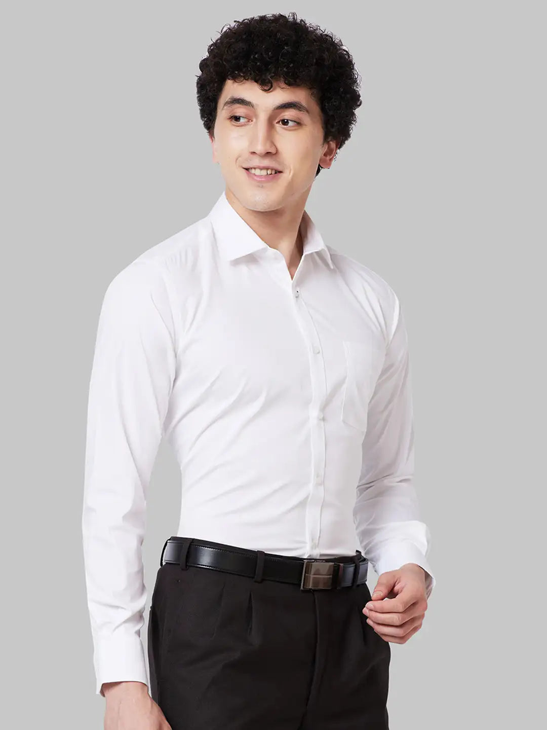 Men Black Slim Fit Solid Cotton Shirts
