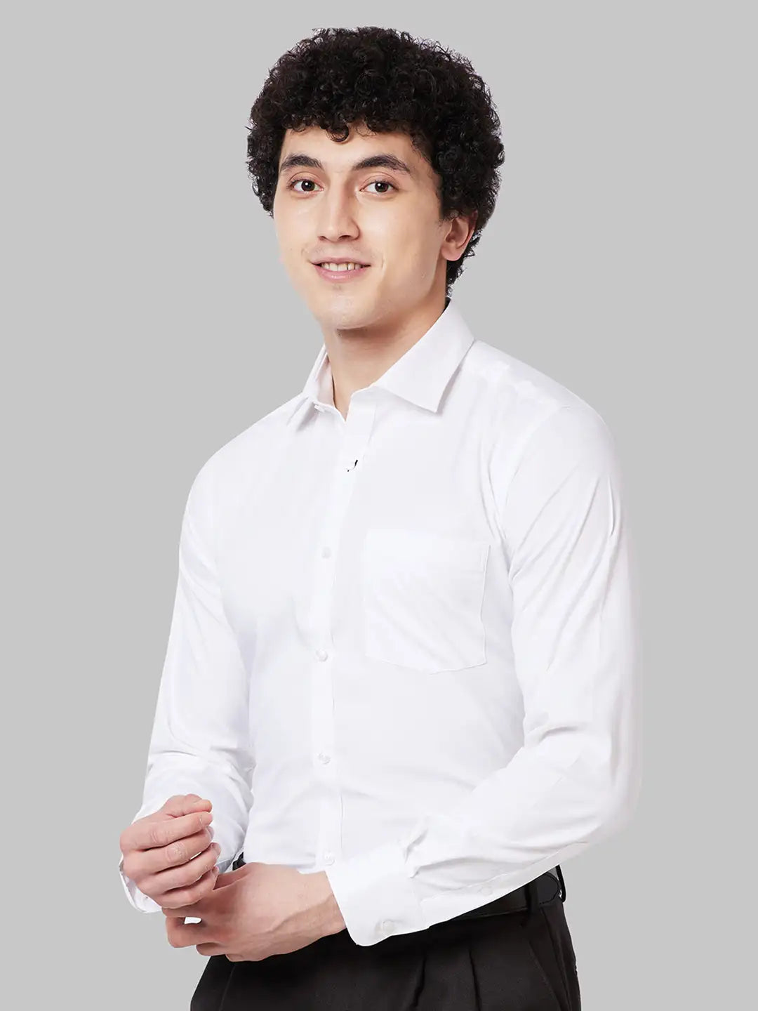 Men Black Slim Fit Solid Cotton Shirts