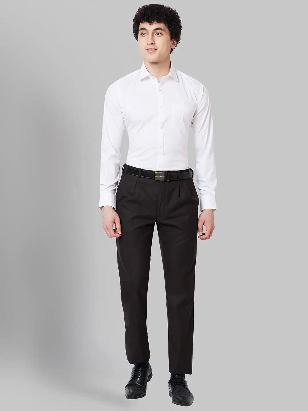 Men Black Slim Fit Solid Cotton Shirts