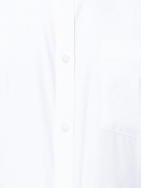 Park Avenue Men White Solid Slim Fit Cotton Blend Shirt