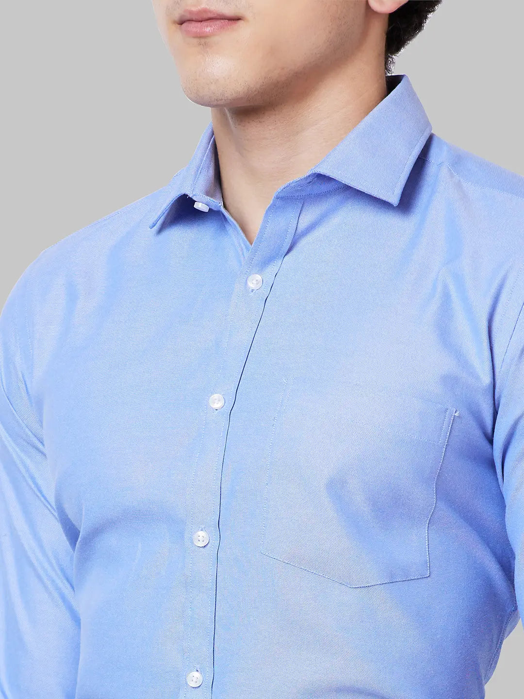 Men Grey Slim Fit Solid Cotton Blend Shirts