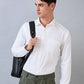 Park Avenue Men White Structure Slim Fit Cotton Blend Shirt