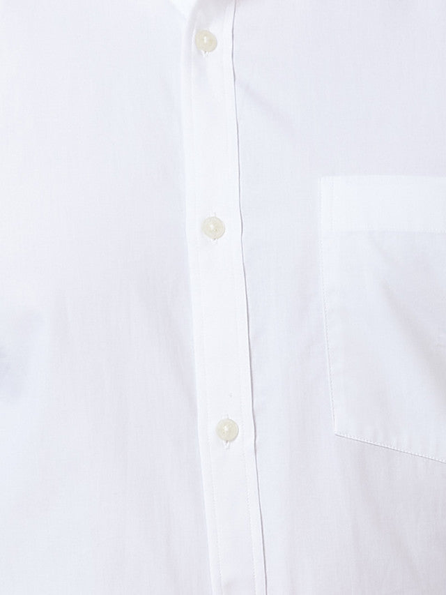 Park Avenue White Solid Slim Fit Cotton Formal Shirt