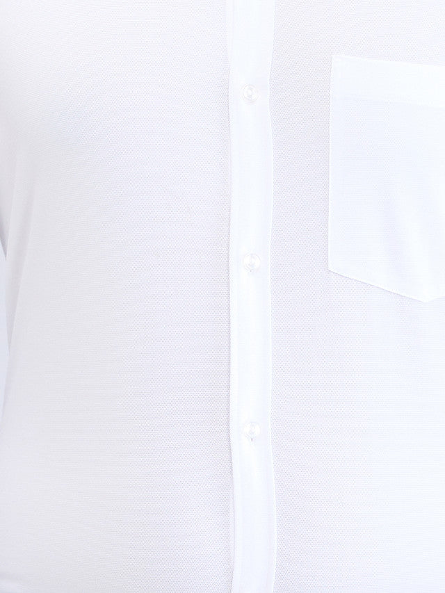 Park Avenue White Structure Slim Fit Cotton Blend Formal Shirt