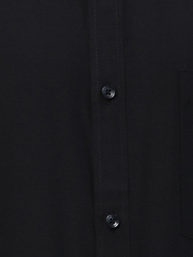 Park Avenue Black Solid Slim Fit Full Sleeve Cotton Blend Shirt