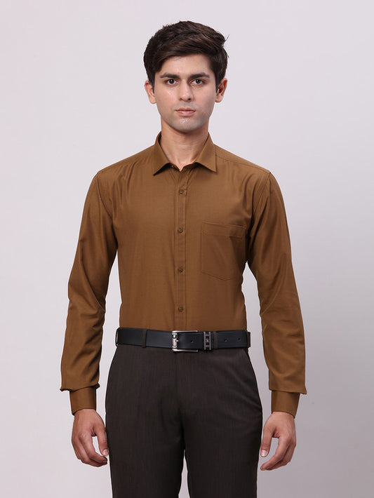 Park Avenue Brown Formal Shirt