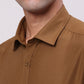 Park Avenue Brown Solid Slim Fit Cotton Blend Formal Shirt