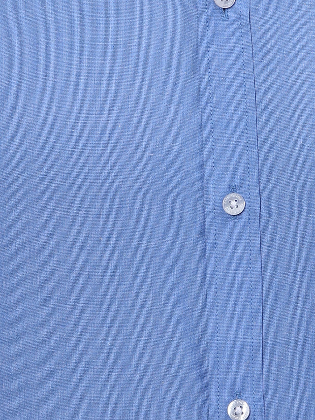 Park Avenue Blue Fil-A-Fil Slim Fit Full Sleeve Cotton Blend Shirt