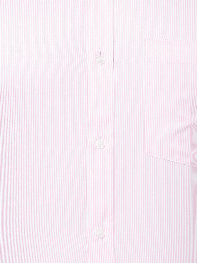 Park Avenue Pink Stripe Slim Fit Full Sleeve Cotton Blend Shirt