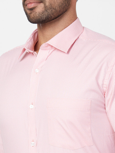 Park Avenue Men Pink Structured Slim Fit Cotton Blend Formal Shirt