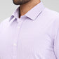 Park Avenue Purple Checks Slim Fit Cotton Blend Formal Shirt