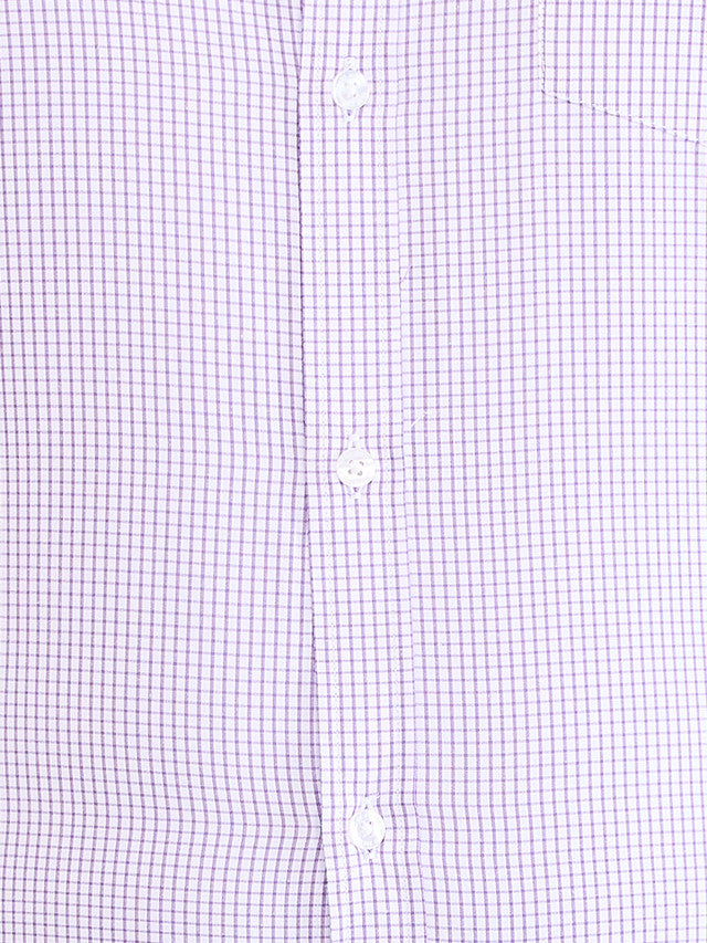 Park Avenue Purple Checks Slim Fit Cotton Blend Formal Shirt