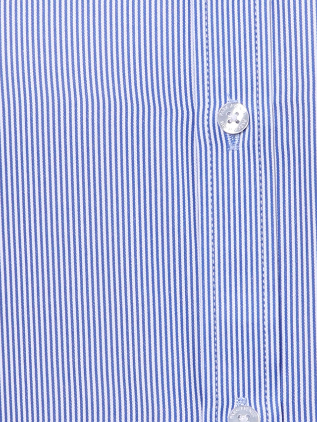 Park Avenue Blue Stripe Slim Fit Full Sleeve Cotton Blend Shirt