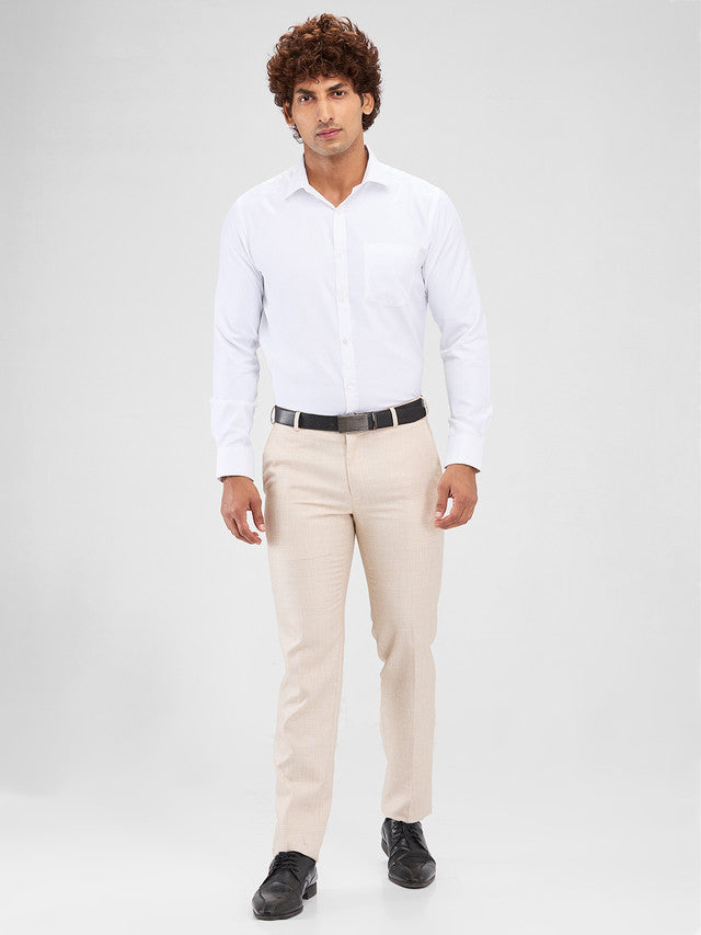 Park Avenue Men White Slim Fit Structure Formal Shirt