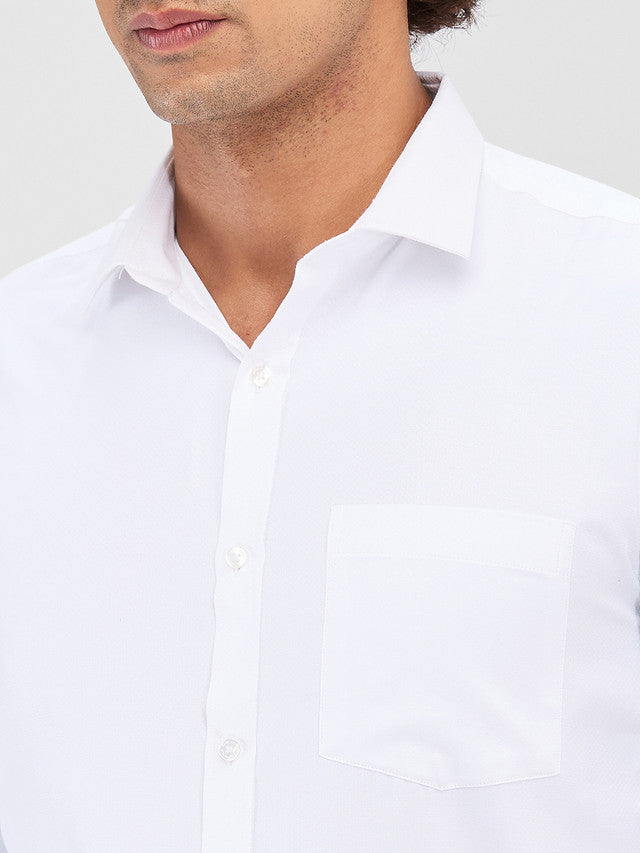 Park Avenue Men White Slim Fit Structure Formal Shirt