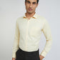 Park Avenue Yellow Structure Slim Fit Cotton Blend Formal Shirt