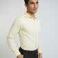 Park Avenue Yellow Structure Slim Fit Cotton Blend Formal Shirt