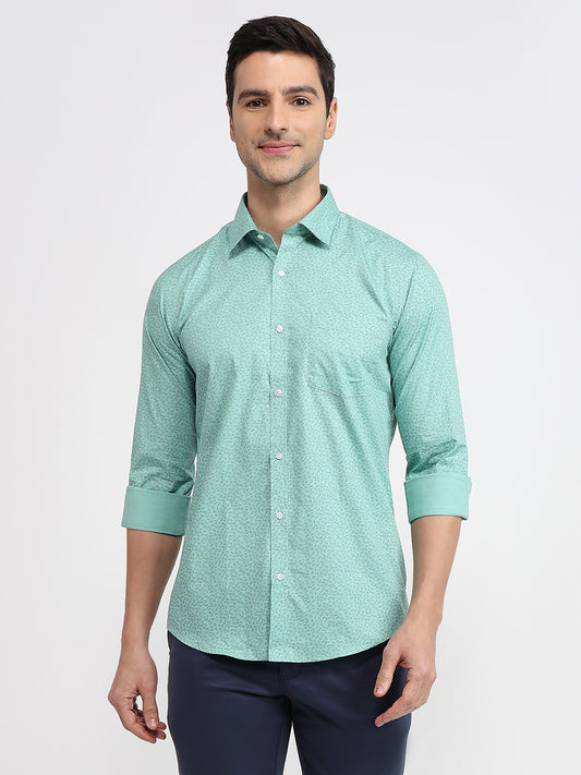 Park Avenue Green Formal Shirt