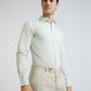 Park Avenue Green Solid Slim Fit Cotton Formal Shirt