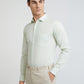 Park Avenue Green Solid Slim Fit Cotton Formal Shirt