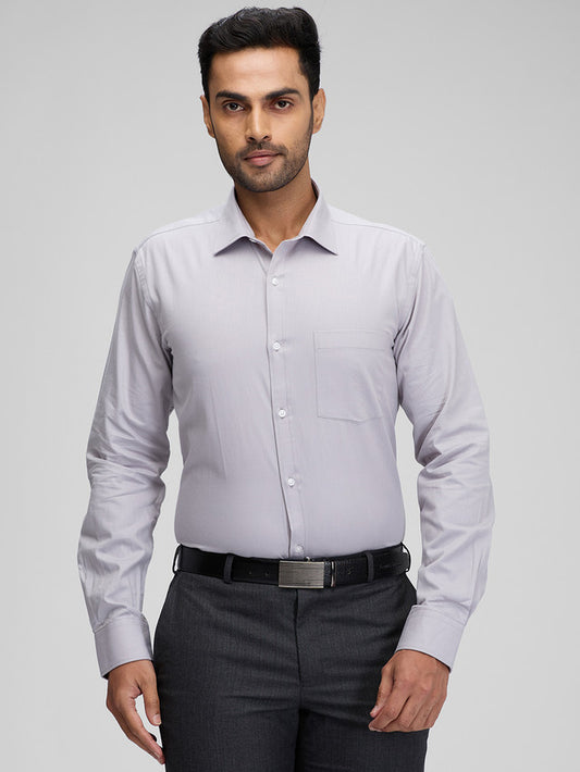 Park Avenue Men Grey Slim Fit Solid Formal Shirt