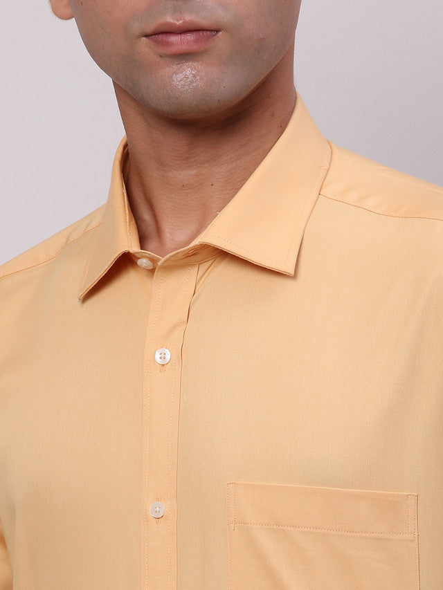 Park Avenue Men Yellow Slim Fit Solid Formal Shirt – MyRaymond