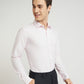 Park Avenue Red Structure Slim Fit Cotton Formal Shirt