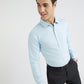 Park Avenue Blue Structure Slim Fit Cotton Formal Shirt