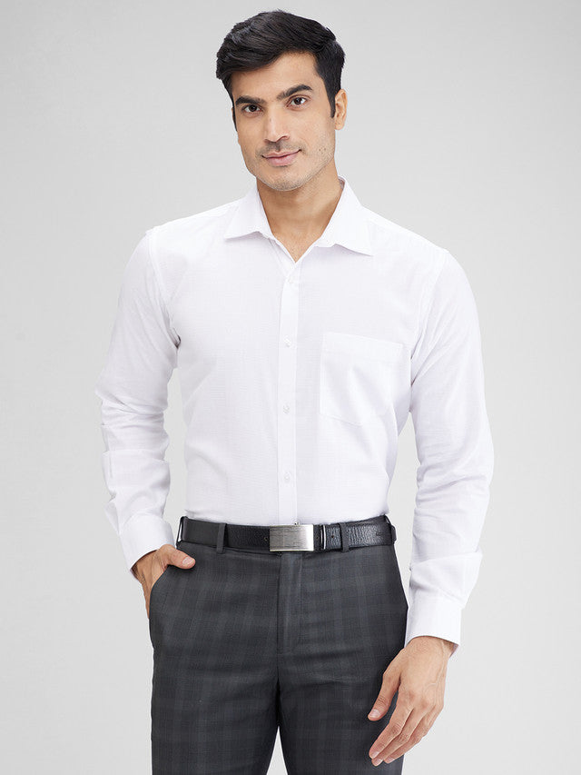 Park Avenue White Structure Slim Fit Full Sleeve Cotton Shirt – MyRaymond