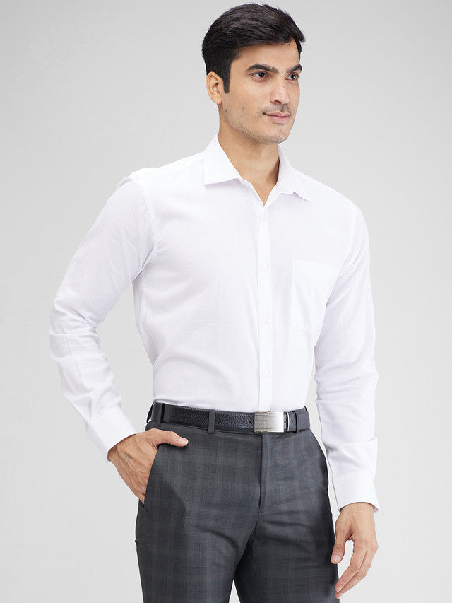 Park Avenue White Structure Slim Fit Full Sleeve Cotton Shirt – MyRaymond