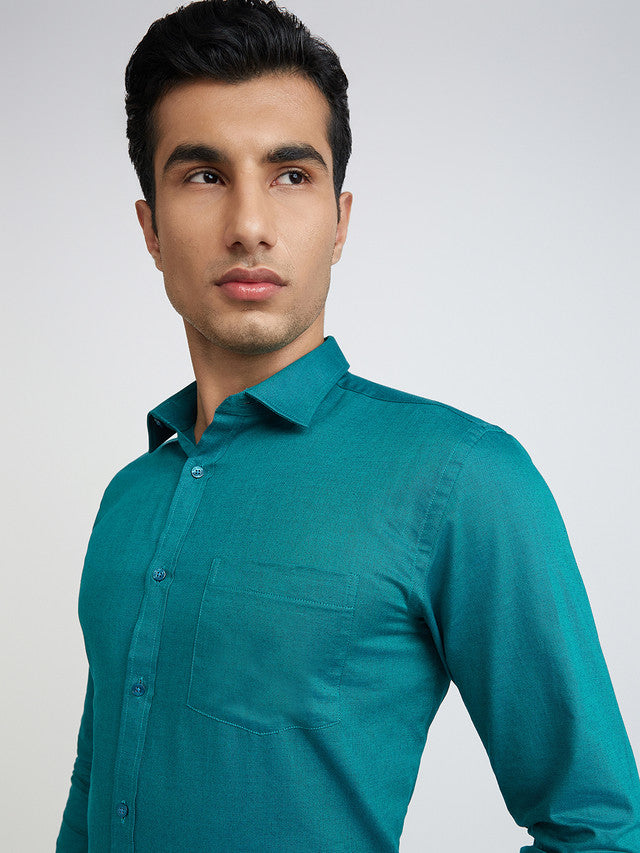 Park Avenue Green Formal Shirt