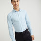 Park Avenue Blue Checks Slim Fit Cotton Formal Shirt