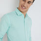 Park Avenue Green Checks Slim Fit Full Sleeve Cotton Shirt