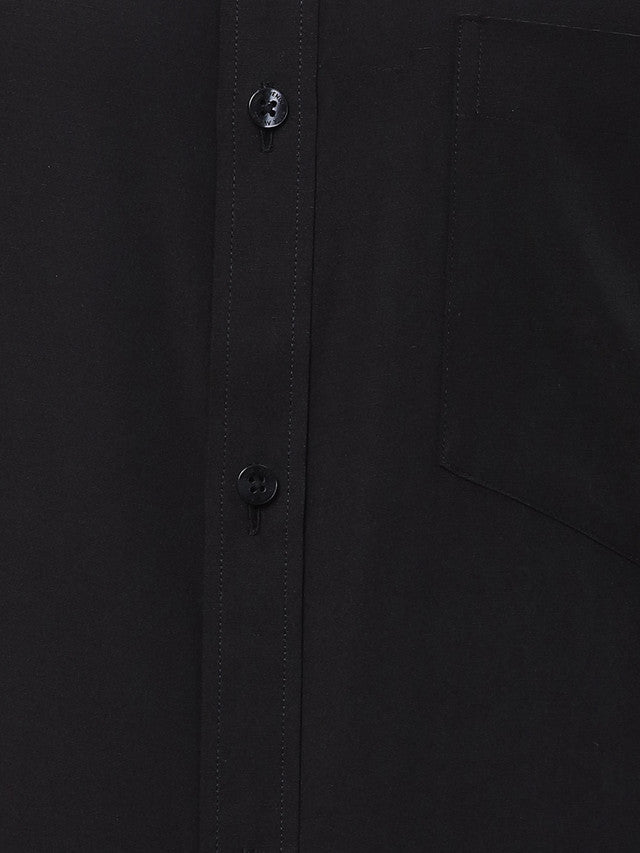 Park Avenue Black Solid Slim Fit Polyester Blend Formal Shirt