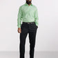 Park Avenue Green Structure Slim Fit Cotton Blend Formal Shirt