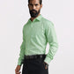 Park Avenue Green Structure Slim Fit Cotton Blend Formal Shirt