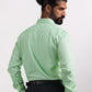 Park Avenue Green Structure Slim Fit Cotton Blend Formal Shirt