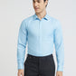 Park Avenue Blue Structure Slim Fit Cotton Blend Formal Shirt