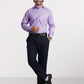 Park Avenue Purple Structure Slim Fit Cotton Blend Formal Shirt