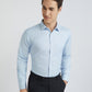 Park Avenue Blue Structure Slim Fit Cotton Blend Formal Shirt