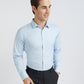 Park Avenue Blue Structure Slim Fit Cotton Blend Formal Shirt