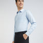 Park Avenue Blue Structure Slim Fit Cotton Blend Formal Shirt