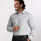 Park Avenue Men Grey Structured Slim Fit Cotton Blend Formal Shirt