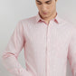 Park Avenue Men Pink Self Design Slim Fit Polyester Blend Formal Shirt