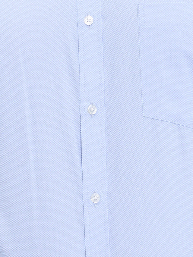 Park Avenue Blue Structure Slim Fit Cotton Blend Formal Shirt