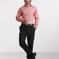 Park Avenue Red Structure Slim Fit Cotton Blend Formal Shirt