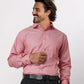 Park Avenue Red Structure Slim Fit Cotton Blend Formal Shirt