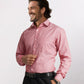 Park Avenue Red Structure Slim Fit Cotton Blend Formal Shirt